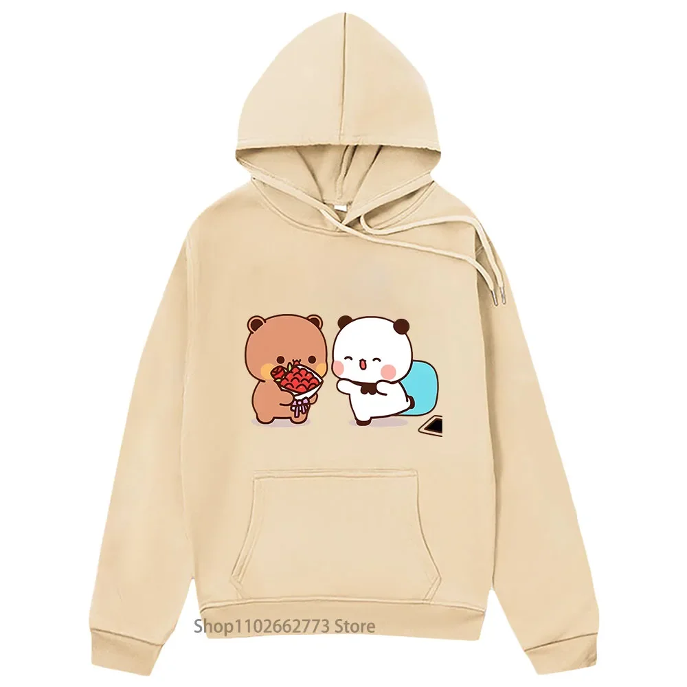 Cute Dudu Hoodies Is Welcome Home Bubu Graphic Sweatshirt Cute Women Casual Kawaii Panda Bear Print Clothes Fellce Men Clothing