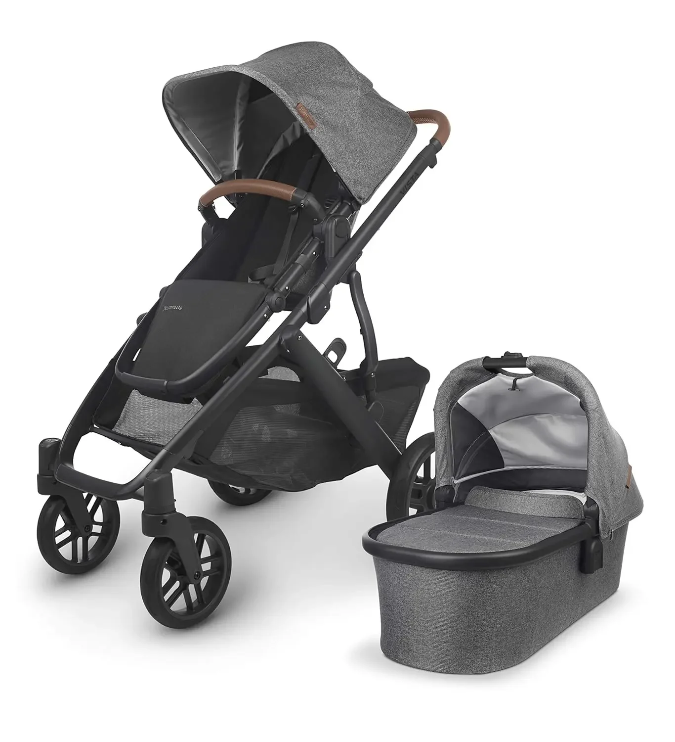 Vista V2 Stroller / Convertible Single-To-Double System / Bassinet, Toddler Seat, Bug Shield, Rain Shield, and Storage Bag