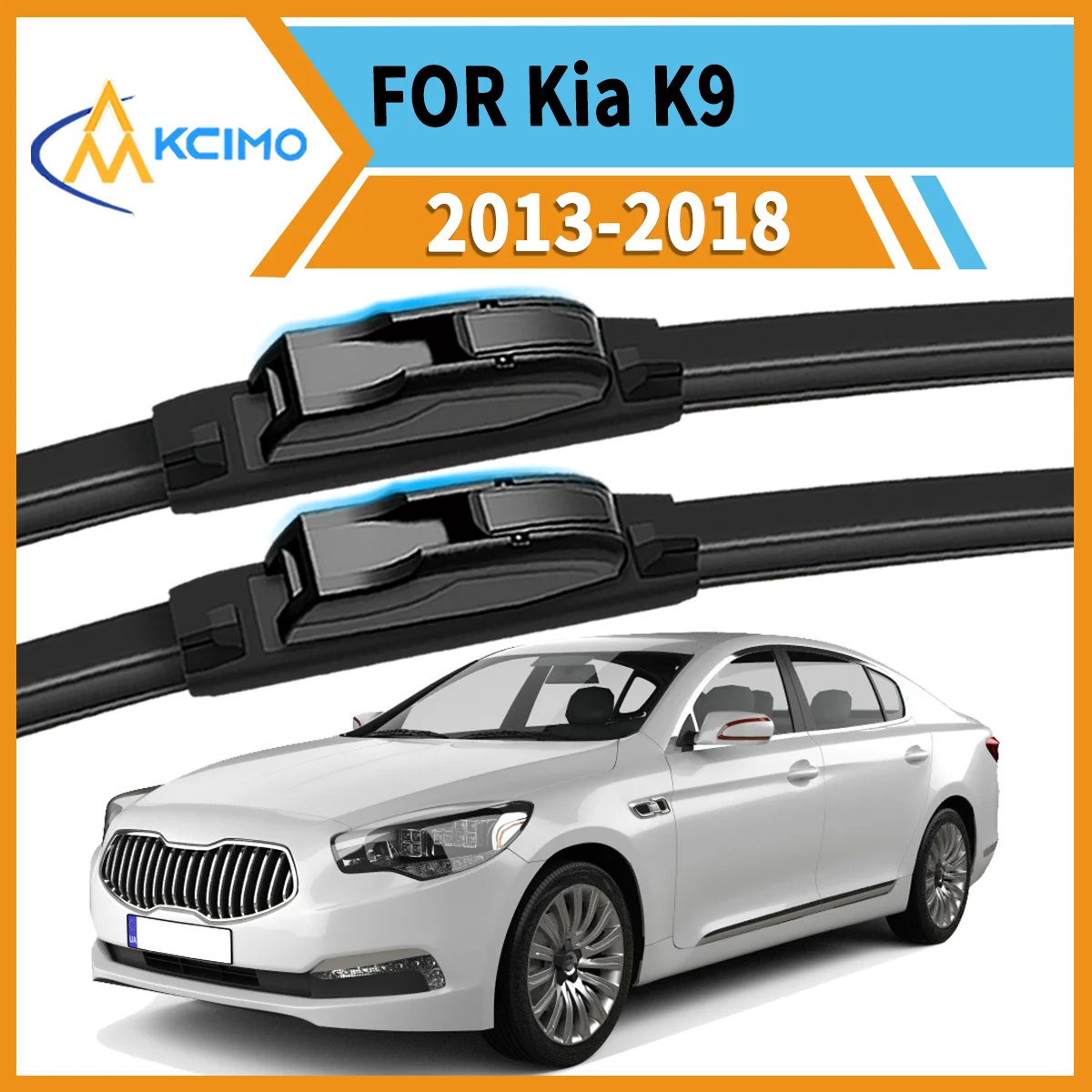 Premium All-Season Duo 2 Front Wiper Blades Compatible with for Kia K9 KH 2013–2018 Crystal Clear Vision & Enhanced Safety
