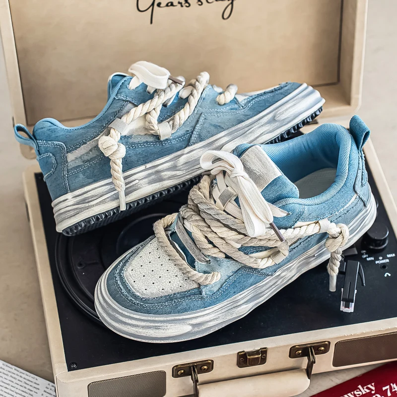 

Новинка 2025 года, универсальные удобные модные модные туфли для спорта и отдыха на толстой подошве, персонализированные мужские туфли