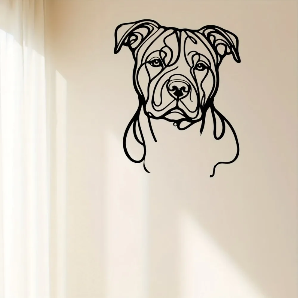 1pc Minimalist American Staffordshire Terrier Metal Wall Art, Living Room Garden Decoration, Christmas Thanksgiving Gift for Dog