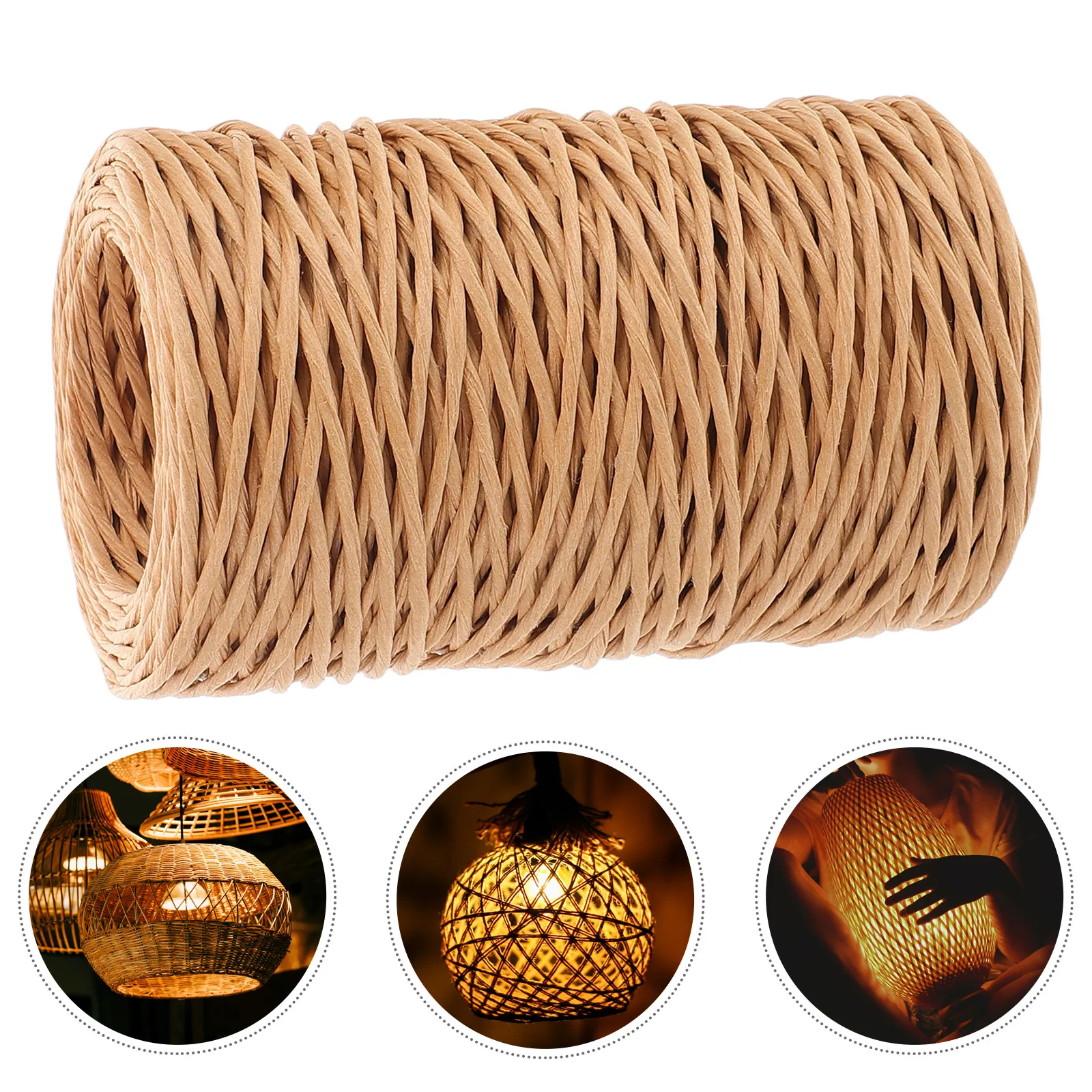

Handwoven Lampshade Paper Rope Craft Diy Supply Garland Twine Roll Decorative Shade Cover Natural Woven Material Pack