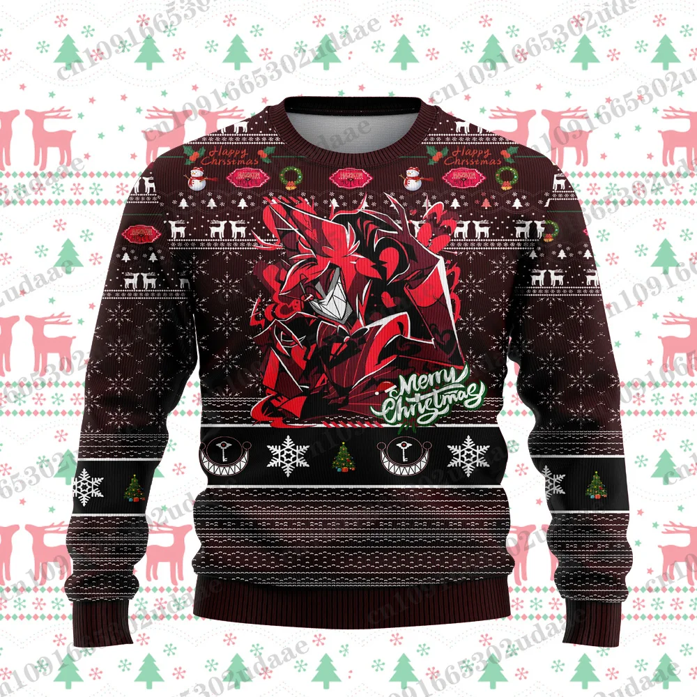 هازبين فندق كارتون أنيمي Harajuku الرجال والنساء عيد ميلاد سعيد مهرجان هدية الرجال والنساء أزياء زوجين هوديس