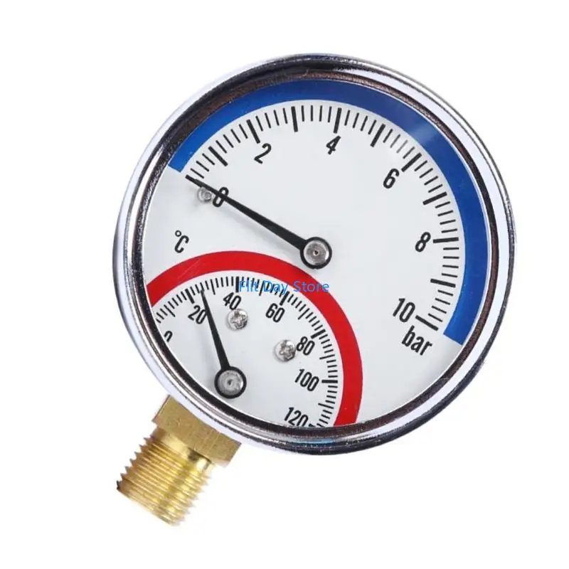 Picture 6: F92C G1/4 Temperature & Pressure Gauge 0-120 ℃ 0-10 Bar for Floor Heating System