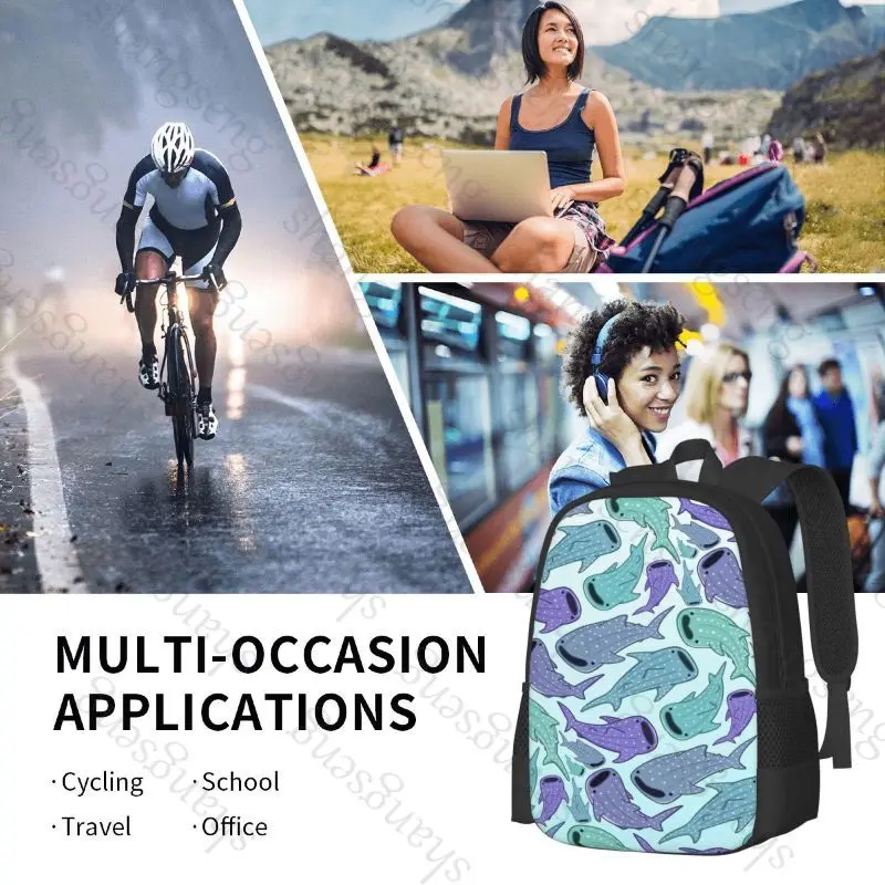 Cartoon Shark Large capacity printed schoolbag boys and girls backpack teenagers students leisure travel commuter backpack