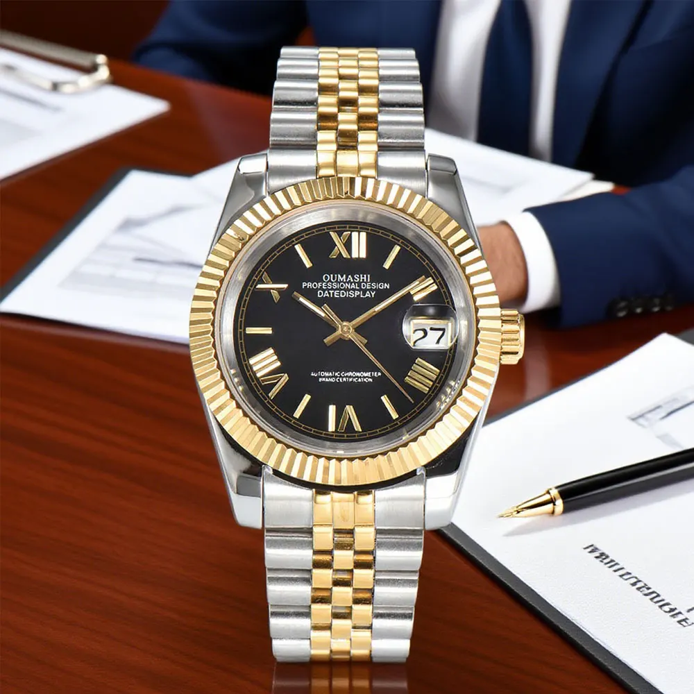 36 mm/39 mm High-End-Business-Custom-Herrenuhr NH35 automatisches mechanisches Uhrwerk Saphirglas Edelstahl Herrenuhr