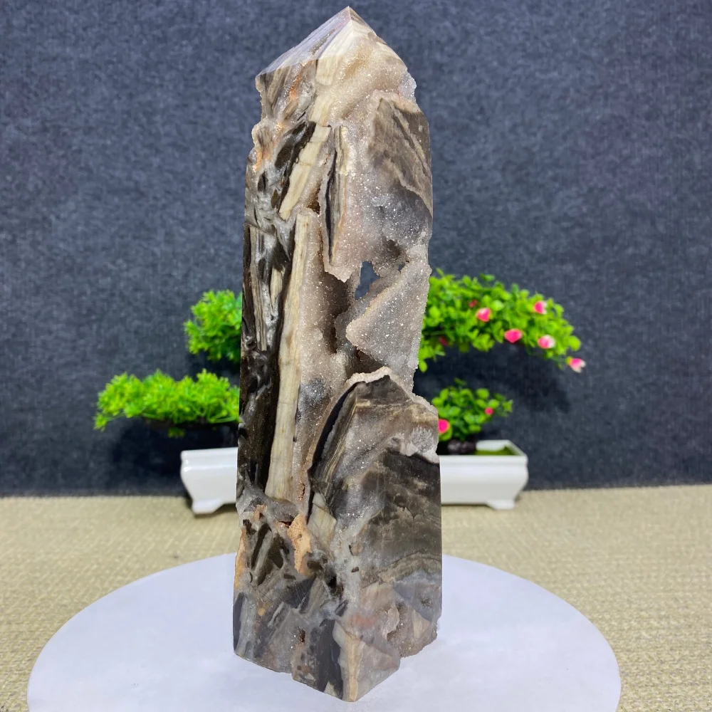 

Natural Sphalerite Crystal Column Tower - Reiki Healing Energy Spiritual Meditation Stone Mineral Specimens for Home Decoration