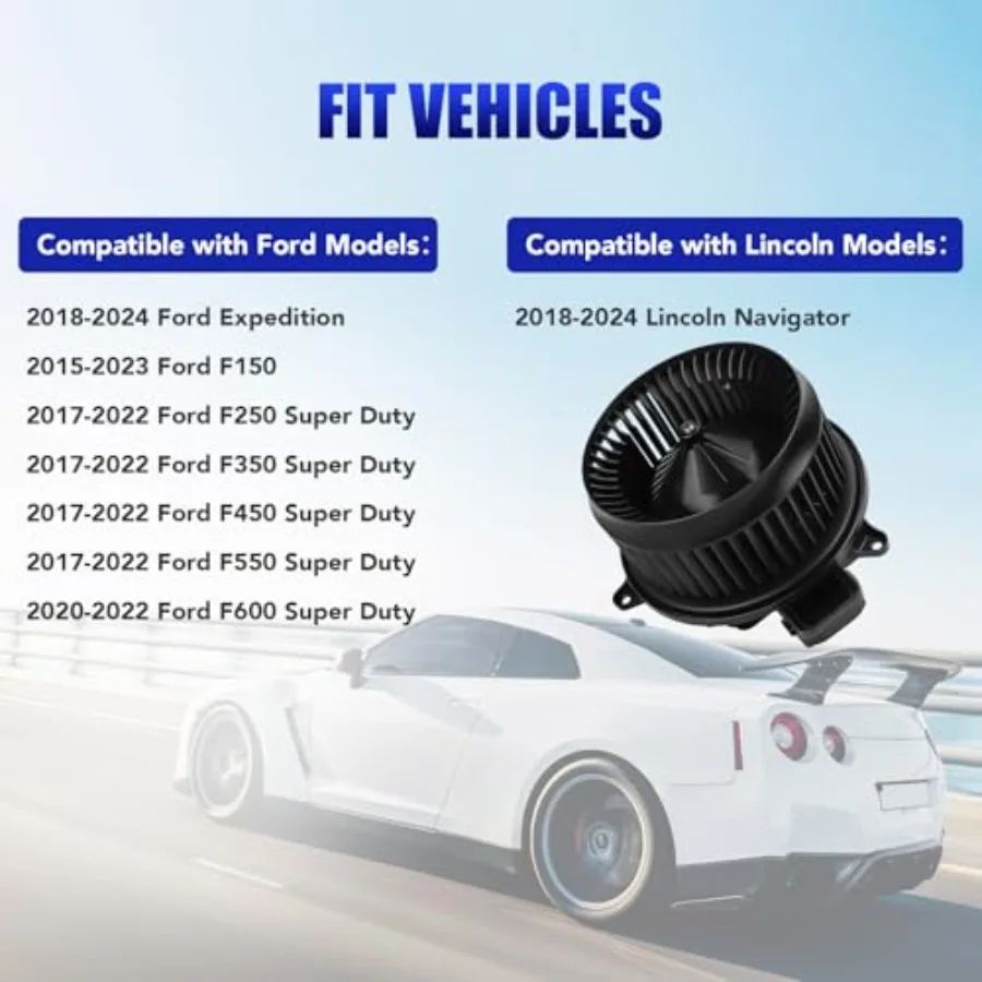 Front AC Heater Blower Motor Fan with Brushless Motor for Ford F150 F250 F350 F450 F550 F600 Super Duty Expedition Lincoln Navi view 4
