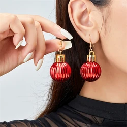 Moda acrilico semplice palla colorata orecchini di natale regalo di capodanno delle donne orecchini pendenti con lampadina di paillettes gioielli per le vacanze