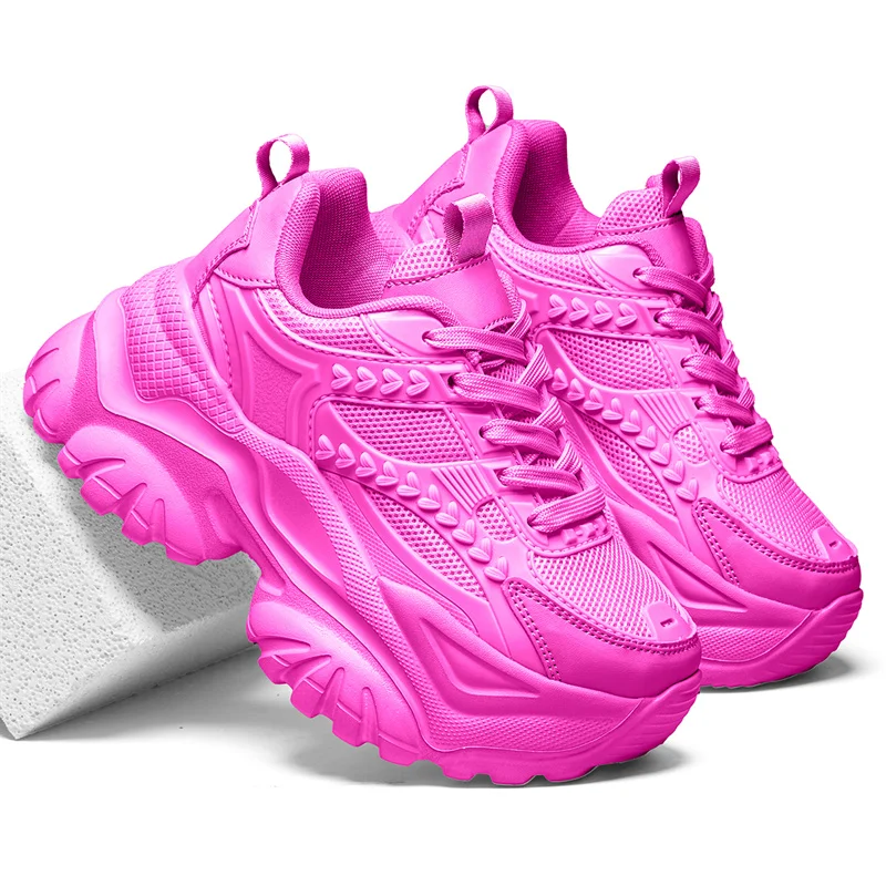 

Fashion Pink Dad Shoes Woman Thick Sole Height Increasing 7CM Casual Sports Women's Shoes Outdoor Non-Slip Clunky Sneakers Women