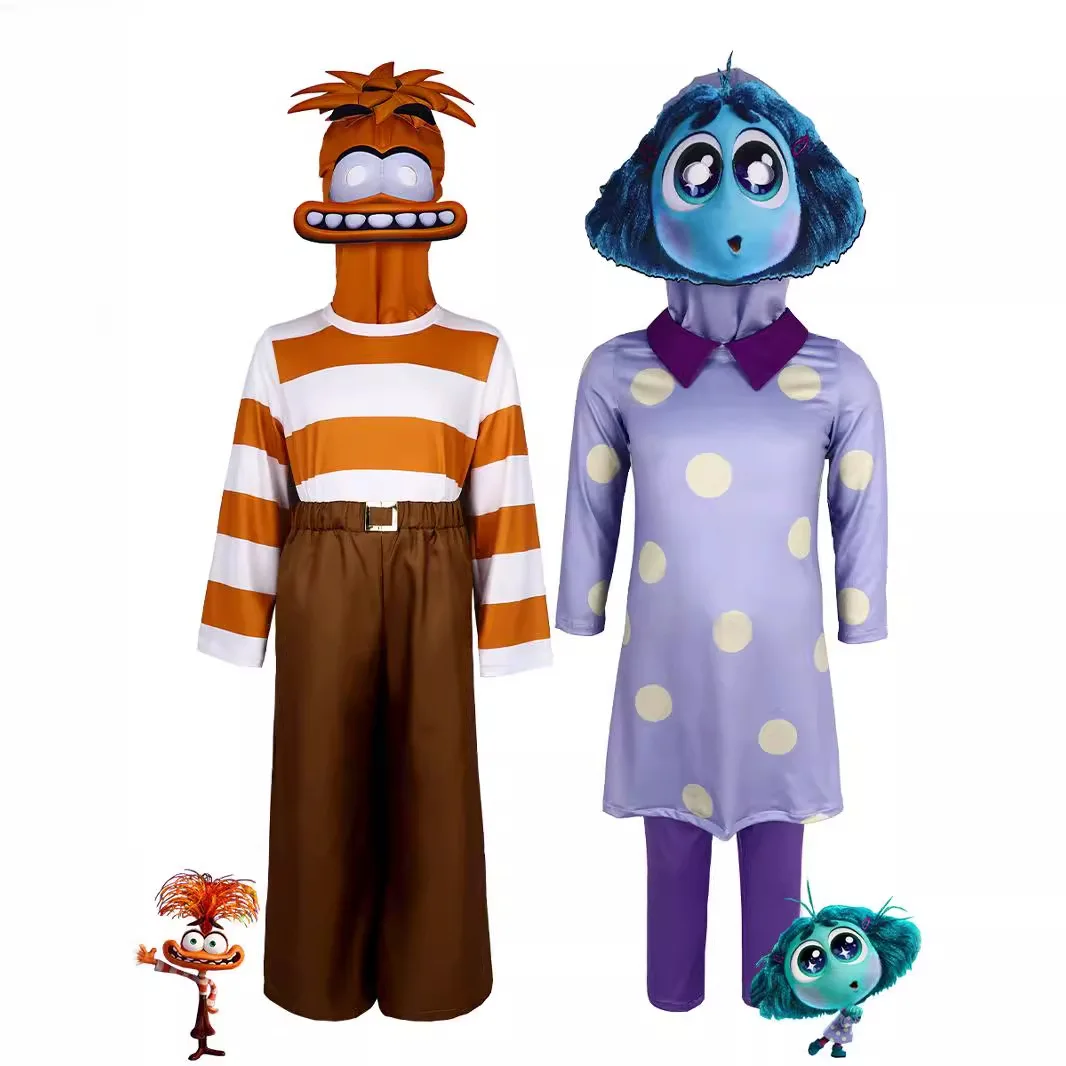 New Inside Out2 Anime Movie Joy Cospaly Costume Joy Anger Fear Cos Outfits For Adult Kids Halloween Stage Performance Costume