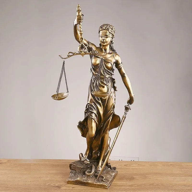 Greek Mythology Vintage Fairness Justice Goddess Statue Resin Decoration Lawyer's Office Sculpture Ornaments Home Study Crafts