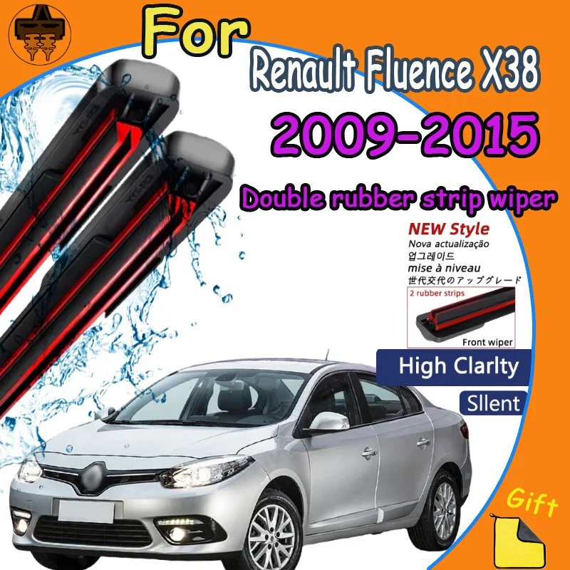 

Front Windshield Wiper Blades 2pcs Windscreen Window Accessories For Renault Fluence X38 2009-2015