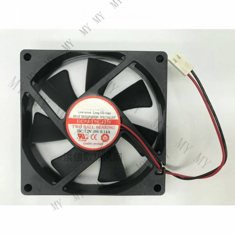 

TT 1pcs for EVERCOOL EC8015L12B DC12V 0.14A 8015 80*15MM Fan 2pin