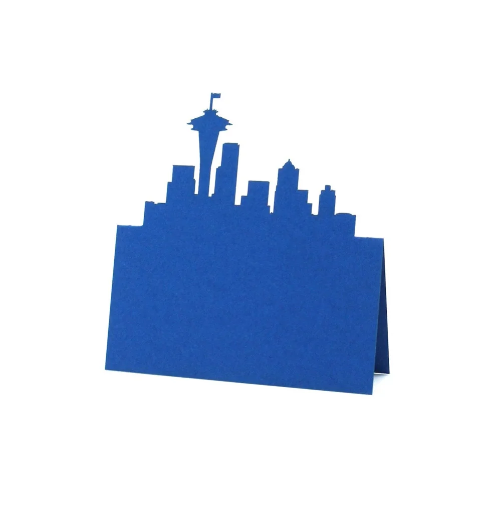 Seattle Skyline Place Cards, skyline Escort Cards, Wedding Place Cards, City Skyline, Seating Card, Table Number, Rustic Wedding