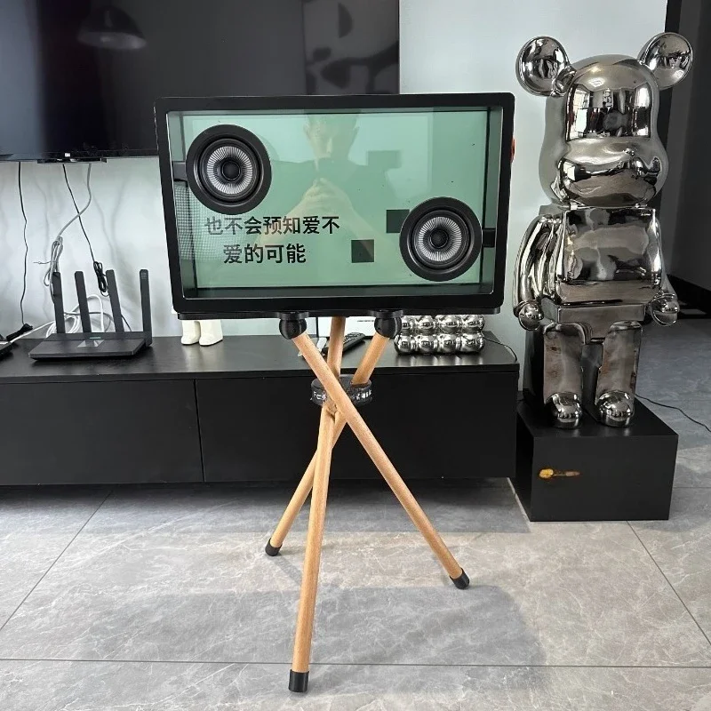 Solid wood/acrylic transparent audio stand for suspended subtitle lyrics