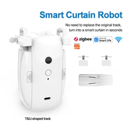 Zigbee T U I Track Motor de cortina inteligente, Robot eléctrico de cortina automática, aplicación de Control de voz, Alexa, Google Home, Alice