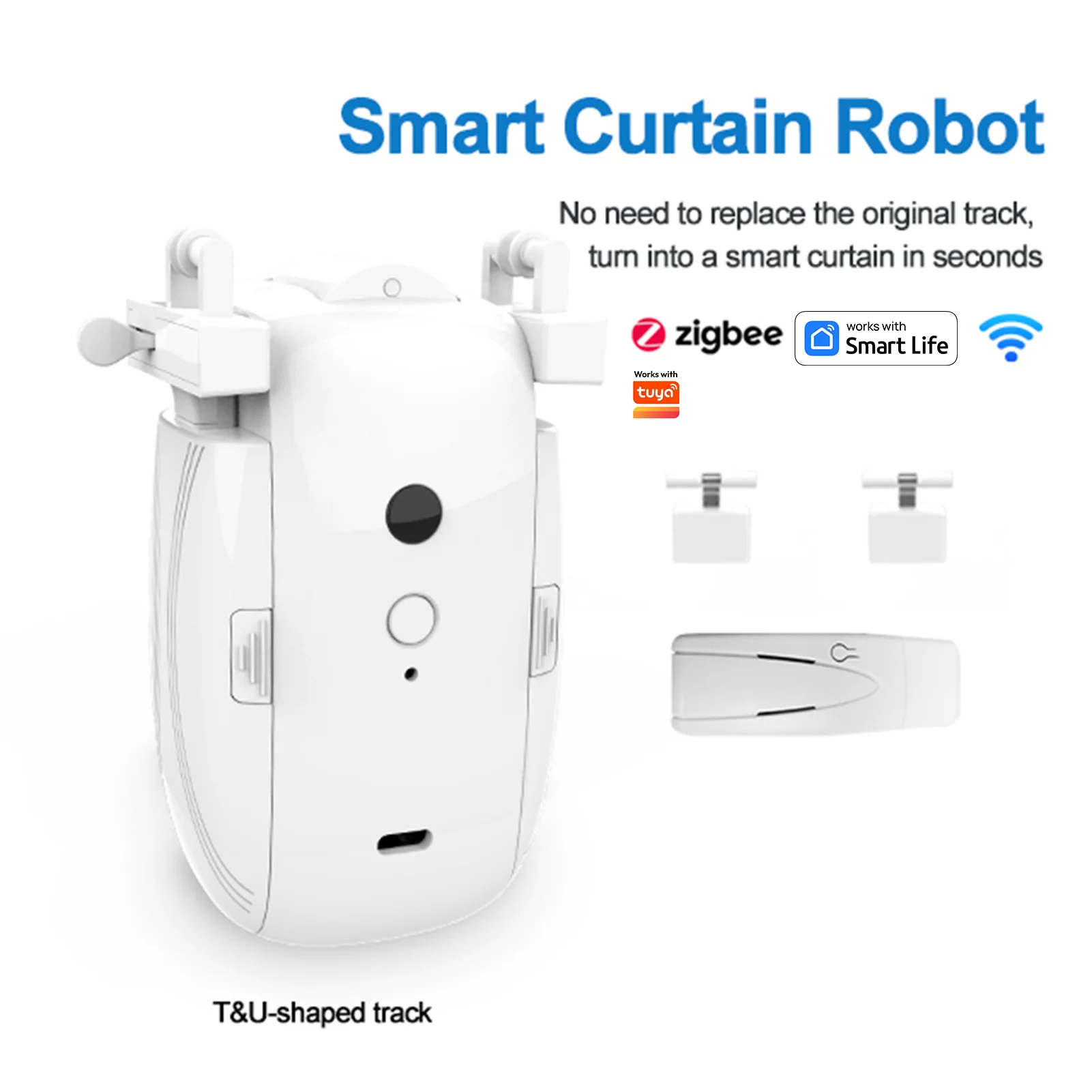 Zigbee T U I Track Roman Rod Smart Curtain Motor Electric Automatic Curtain Robot APP Voice Control Alexa Google Home Alice