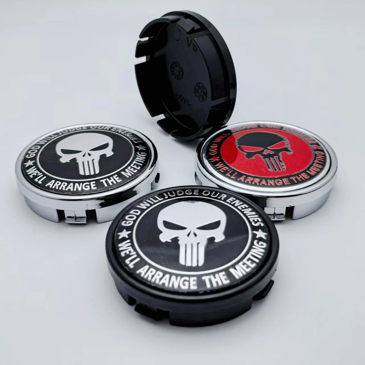 

4pcs Skull Logo Emblem Car Wheel Center Caps 64MM 61MM Wheels Hub Cap Car Accessories for Volvo Rim Hubcaps Centre Cover Replace