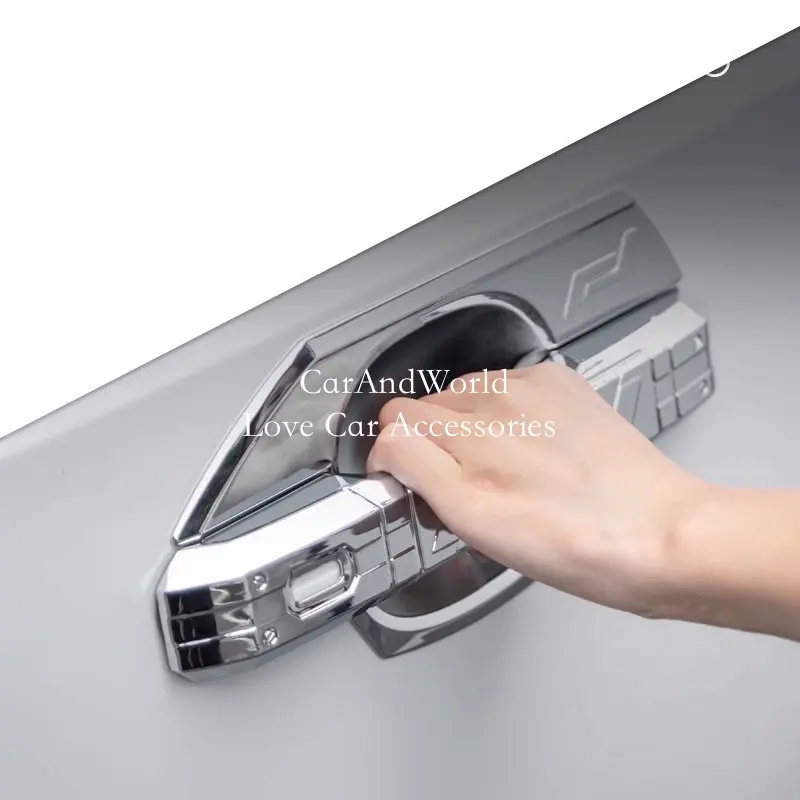 For Toyota Land Cruiser Prado LC250 2024 2025 Door Bowl Cover Handle Frame Cover Decorative Trims Black Chrome Car Accessories