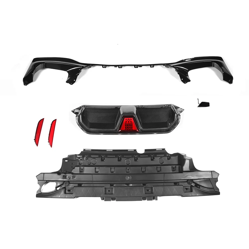 Dry Carbon Fiber Rear Lip Diffuser For BMW G30 5 Series 17-23 Bumper Add On - 2 Styles - with or without Break Light