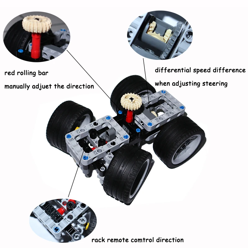 Fai da te tecnico auto Building Block meccanico sport auto telaio embrione-riprogettazione parti MOC differenziale Gear costruzione mattoni