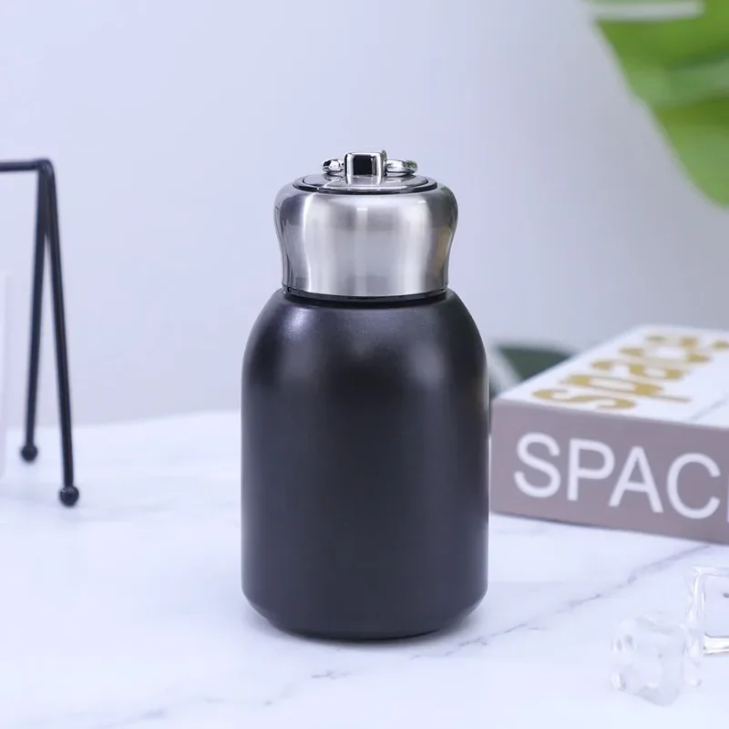 Mini Portable Water Bottle, Fashionable Thermos Cup with Cute Fat Ding Design, New Gift Cup for Insulation