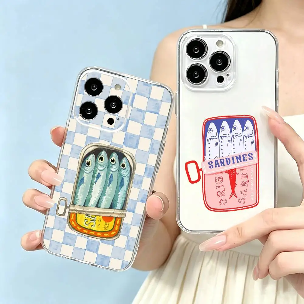 Sardina pilchardus-S Прозрачный силиконовый мягкий чехол для iPhone 17 16 15 14 13 12 11 Mini Pro Max Plus Подарок