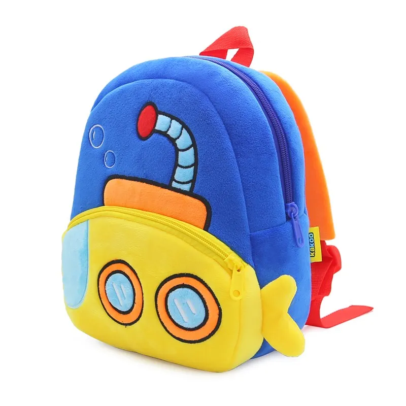 Blue Submarine School Backpack For Boys Kindergarten Class Bags Cartoon Fire Fighting Truck School Bag Kids Mochilas Escolares