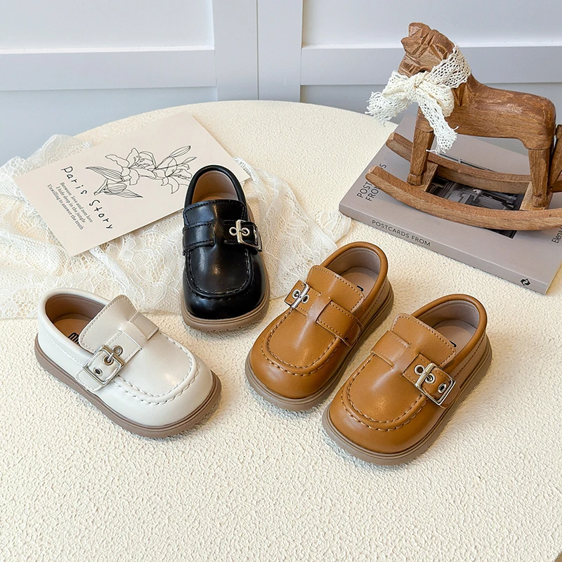 

Детская кожаная обувь в корейском стиле для мальчиков и девочек, детские лоферы без шнуровки, школьные туфли на плоской подошве, повседневная обувь для свадьбы, официальных мероприятий, вечеринок
