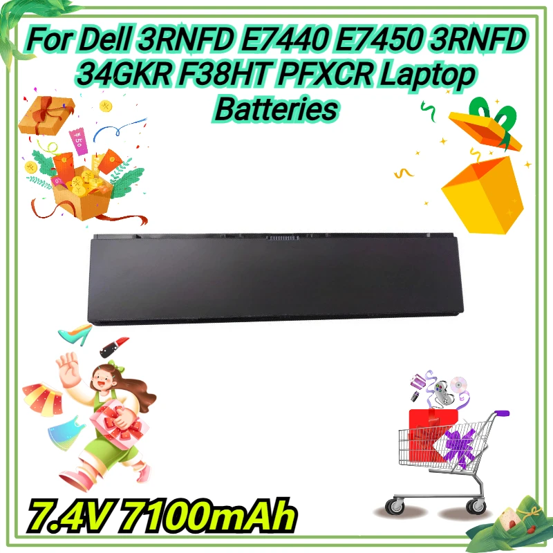 

7,4 В 7100 мАч для Dell 3RNFD E7440 E7450 3RNFD 34GKR F38HT PFXCR аккумуляторы для ноутбуков