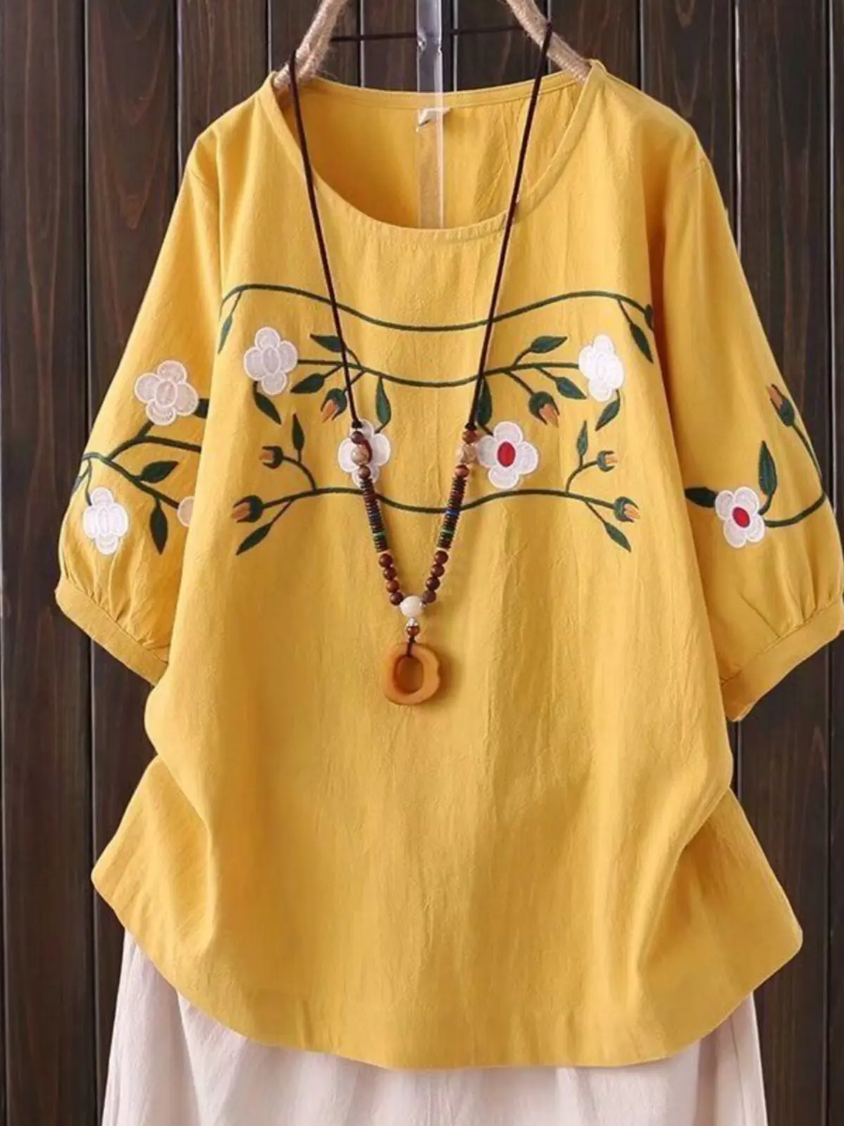 

Хлопково-льняные вышитые топы для женщин, летние, свободного кроя, в винтажном этническом стиле, с коротким рукавом, традиционная китайская рубашка в стиле кунг-фу CN-219