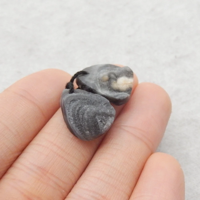 B & F-천연 브라질 마노 크리스탈 귀걸이 비즈, 수제 광택 천연석, 보석 제작 용품, 16x12x5mm, 2.4g