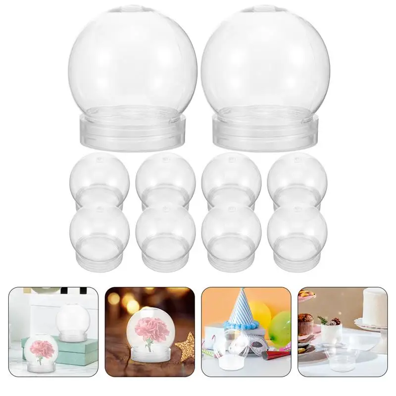 

10pcs Empty Christmas Transparent Candy Container Sweets Bottle Multi-Functional Globe Snowball Candy Bottle With Screw