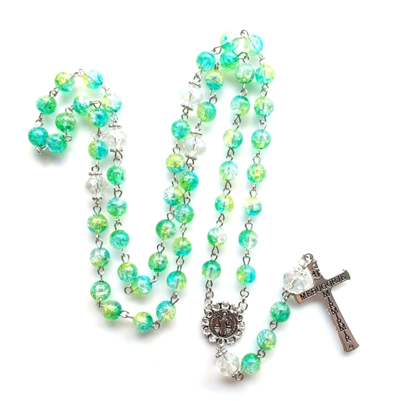 Variety Mary Blessing Rosary Prayer Necklace virgin Mary Pendant Religious Jewelry Cross Religious amulet Rosary M68E