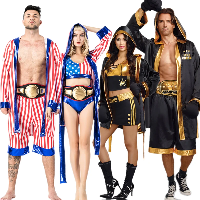 

Adult Boxing Couple Outfits Superhero Wrestler Costume Men's Women's Fighter Clothing Spring 2024 Ladies Premium Ethnic Stage...