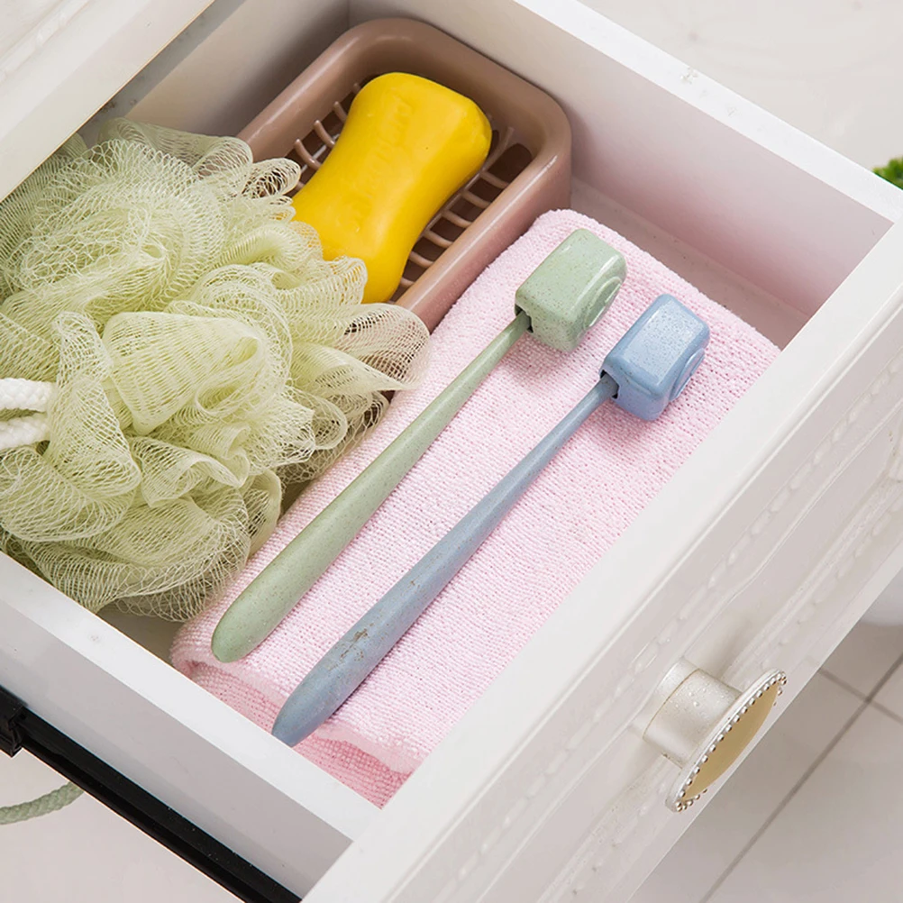 

36pcs Toothbrush Head Cover Wheat Straw Material Waterproof Portable For Travel Outdoor Camping Hygienic Protector Case