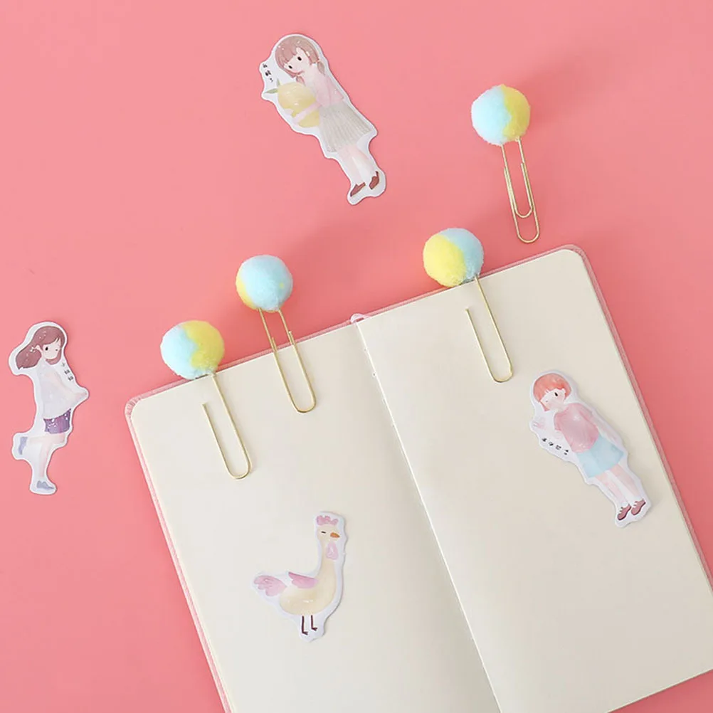 

8 pcs Double-Colored Bookmarker Paper Clips Metal Binder For Office Use Scrapbook Clamps Polished Smooth Stationery Supplies