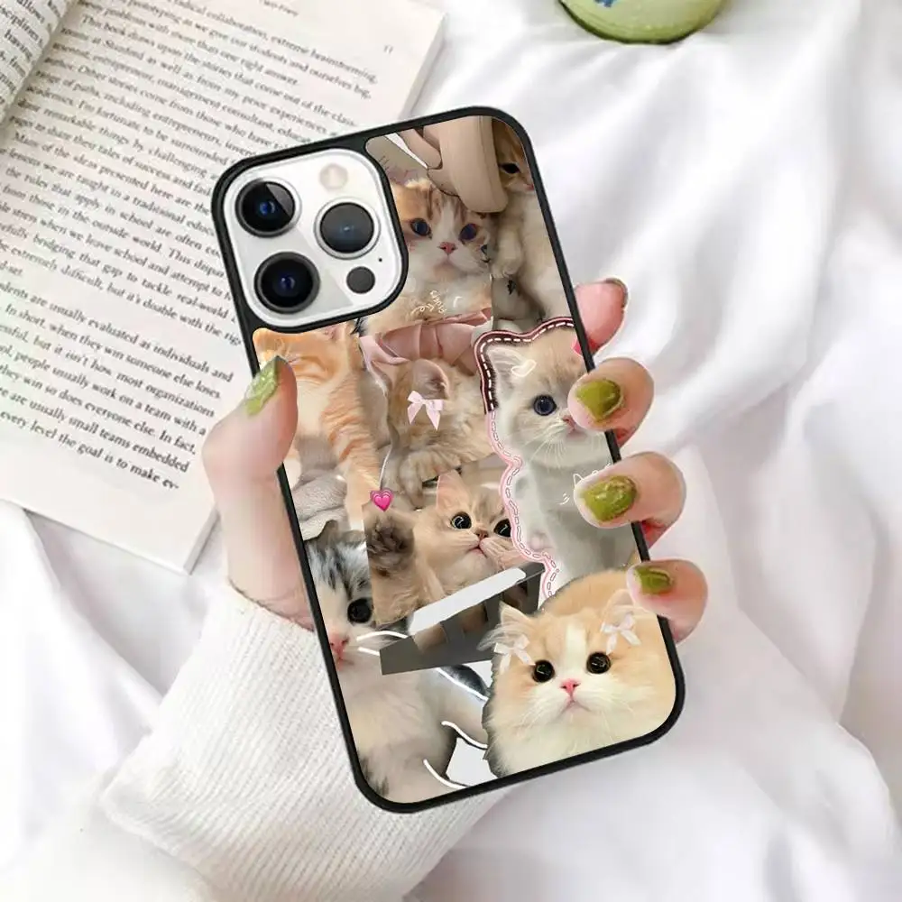

1 шт., чехол для телефона с милым котом, сильный магнитный чехол для IPhone 16, 15, 14, 13 Pro Max 11, 12 Mini