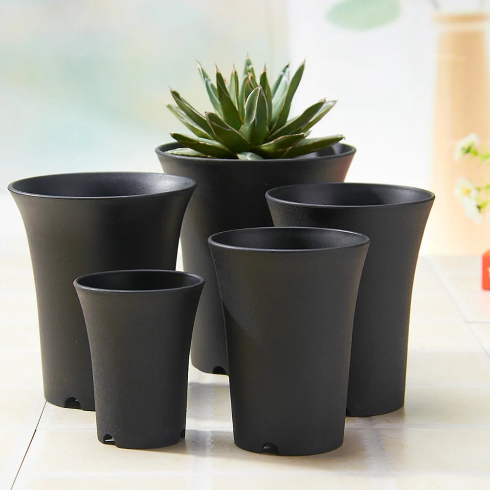 

1pc Plastic Flower Pot Round Extra For Succulents Cactus Plants Home Office Garden Decoration Resin Hanging Planter