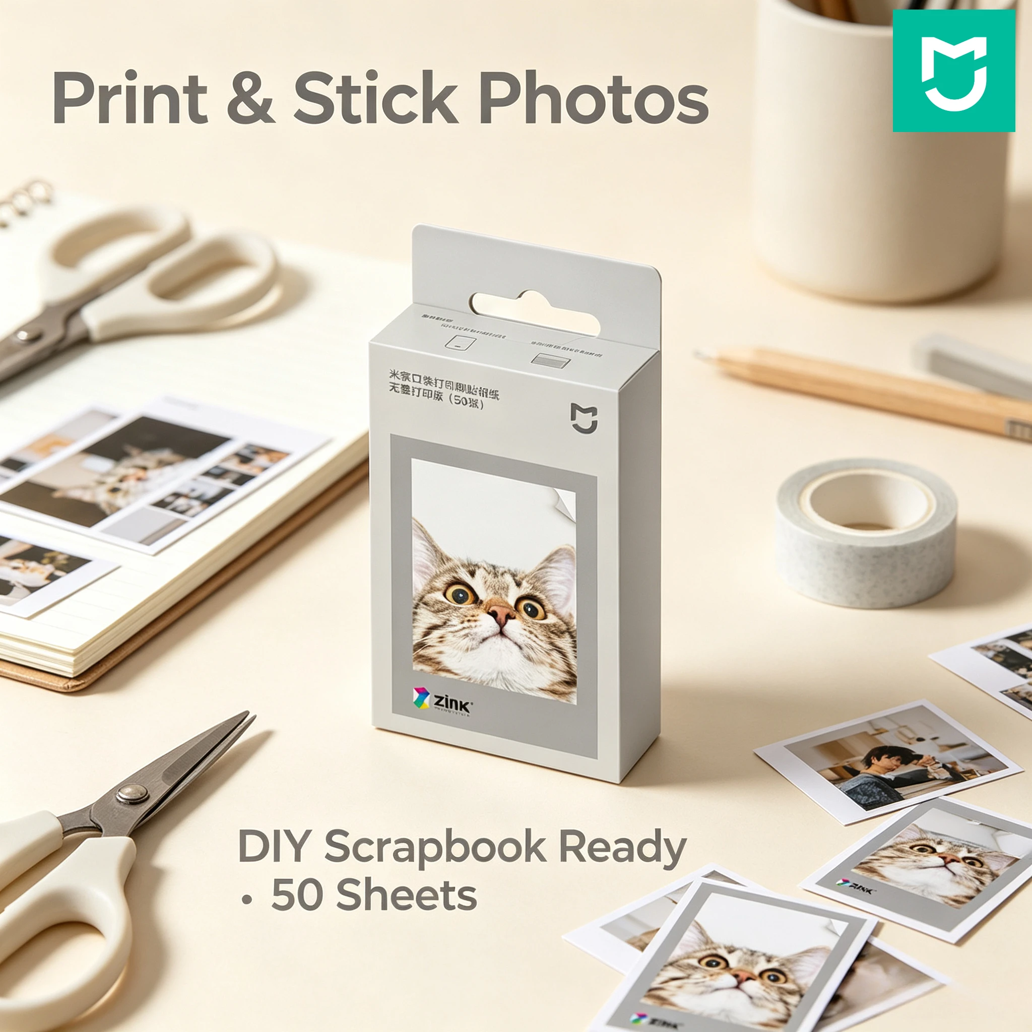 mijia-pocket-photo-zink-sticker-paper-50-sheets-ink‑free-printing-self‑adhesive-photo-paper-for-mijia-pocket-photo-printer-1s