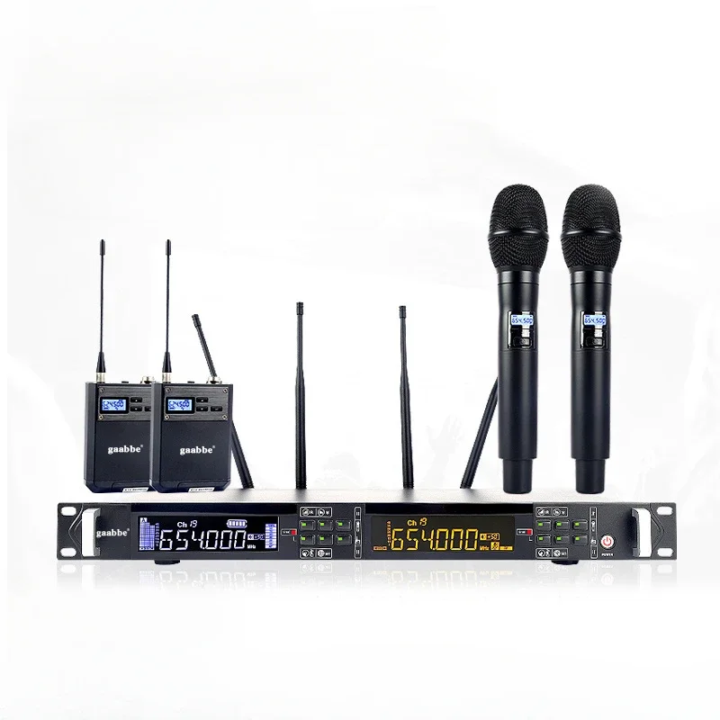 

One-for-two wireless U-segment true diversity microphone KTV home stage wedding collar clip host microphone