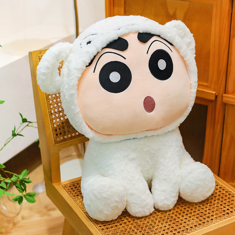

Kawaii Crayon Shin chan as White Puppy, плюшевая игрушка, мягкая кукла для детей, подарок на день рождения, Рождество, милый персонаж аниме, мягкая игрушка