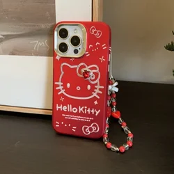 3D Cute Cartoon Sanrio Y2K Hello Kitty Glitter Diamond Phone Case For iPhone 15 14 13 12 11 Pro Max Shockproof Hard IMD Cover