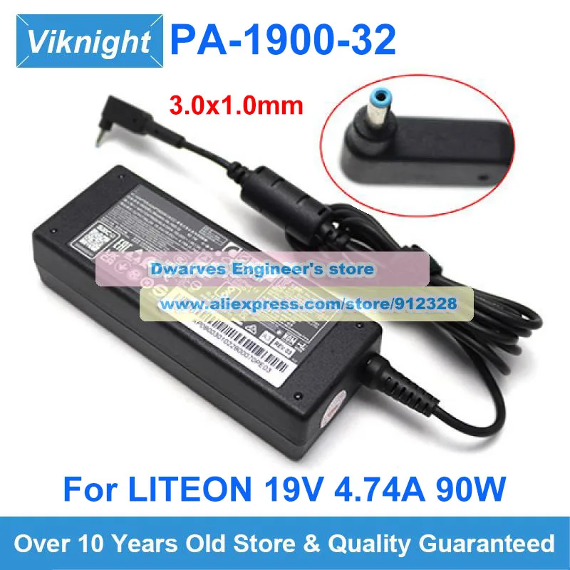 

Genuine 19V 4.74A 90W AC Adapter Liteon PA-1900-32 Charger For For ACER A517-53-593A SWIFT X SFX14-41G Power Supply 3.0x1.0mm