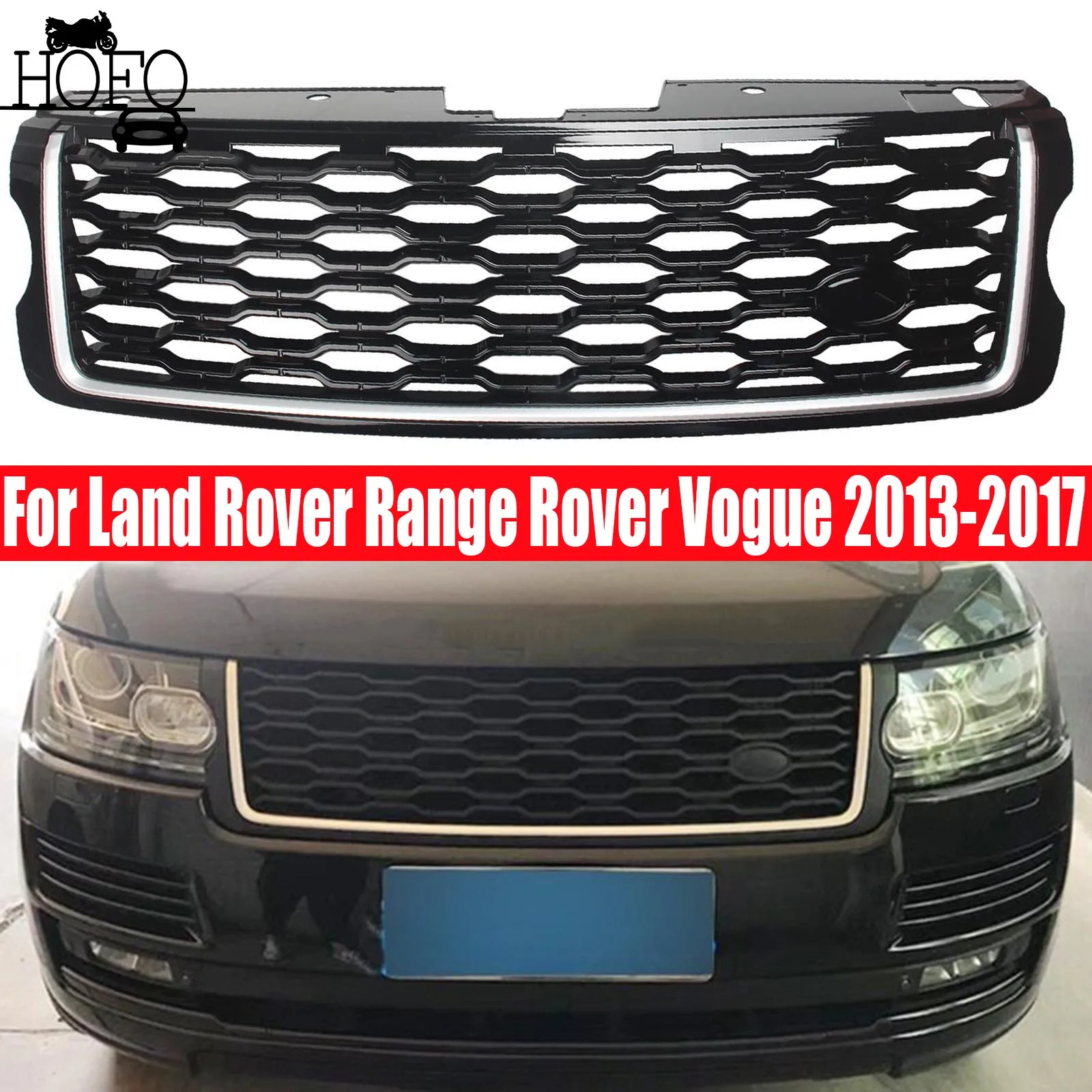 

Front Grille Mesh Grill For Land Rover Range Rover Vogue L405 2013-2017 Black