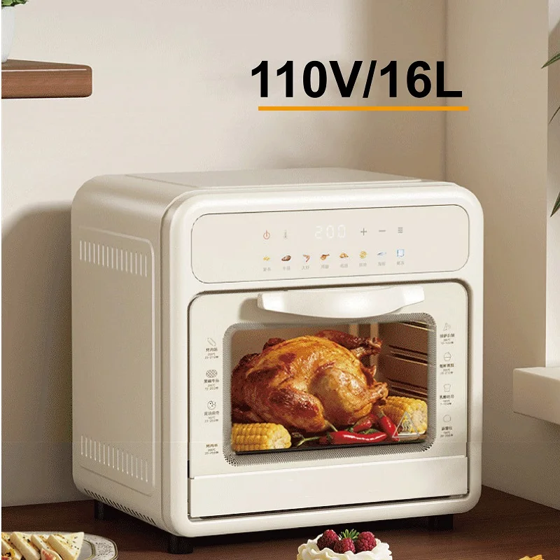 110V/16L Large Capacity Electric Air Fryers Oil-free Automatic Home Kitchen 360°Baking Convection Oven Deep Fryer without Oil