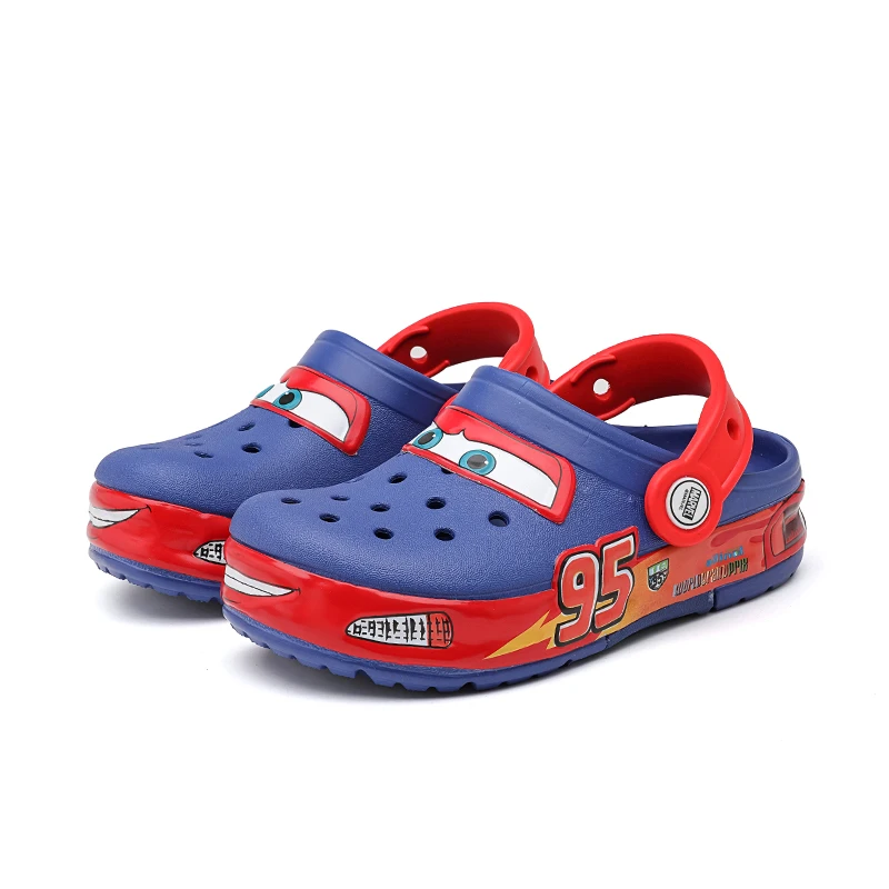 

New Disney Lightninged Mcqueens Pix Cartoon Solid Waterproof Slippers Fit Ages 0-8 Children Outdoor Sandals Breathable Eva Shoes