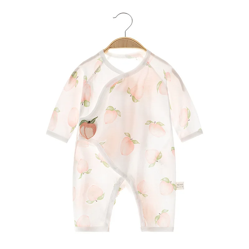 Summer Newborn Jumpsuit Baby Cotton Thin Boneless Clothes Rompers Long Sleeve Baby Summer Air Conditioning Clothes