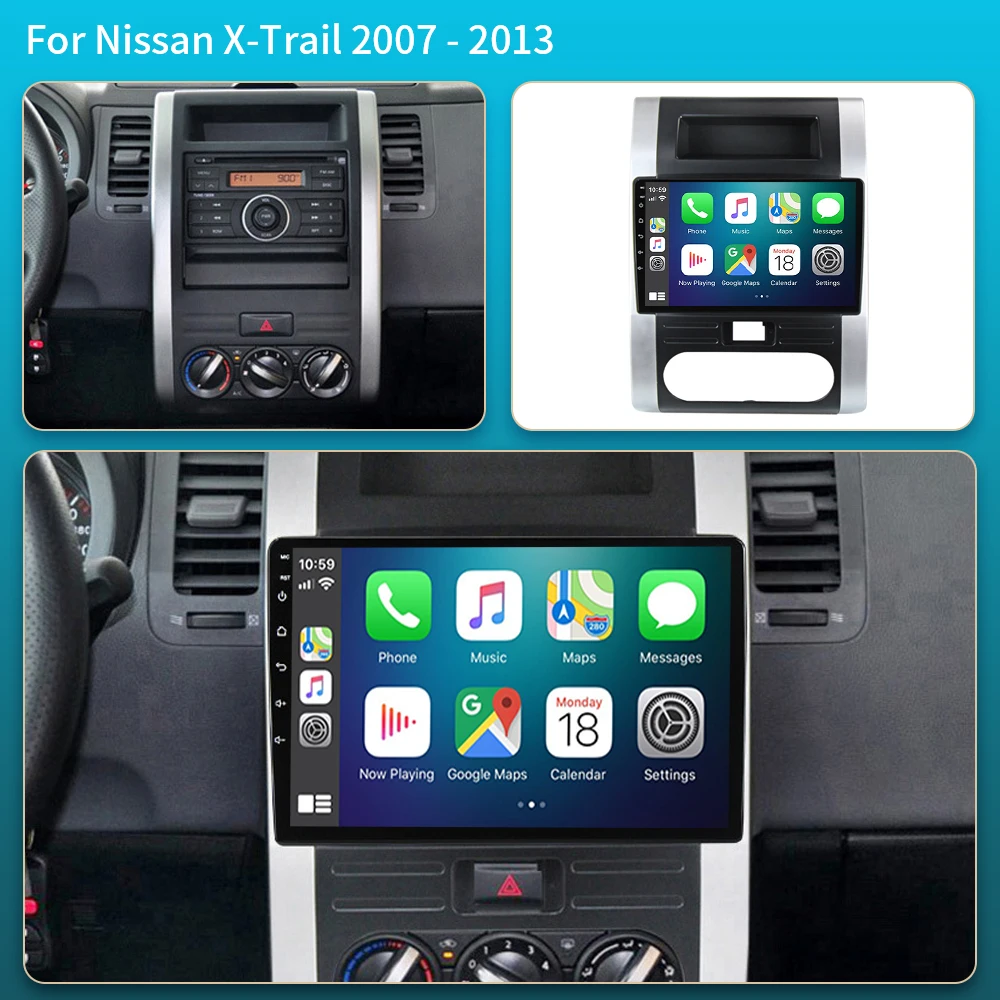 Android 16 Carplay Auto Screen Car Radio BT Multimedia Player Video For Nissan x trail t31 2007-2013 2 din Autoradio Stereo DVD